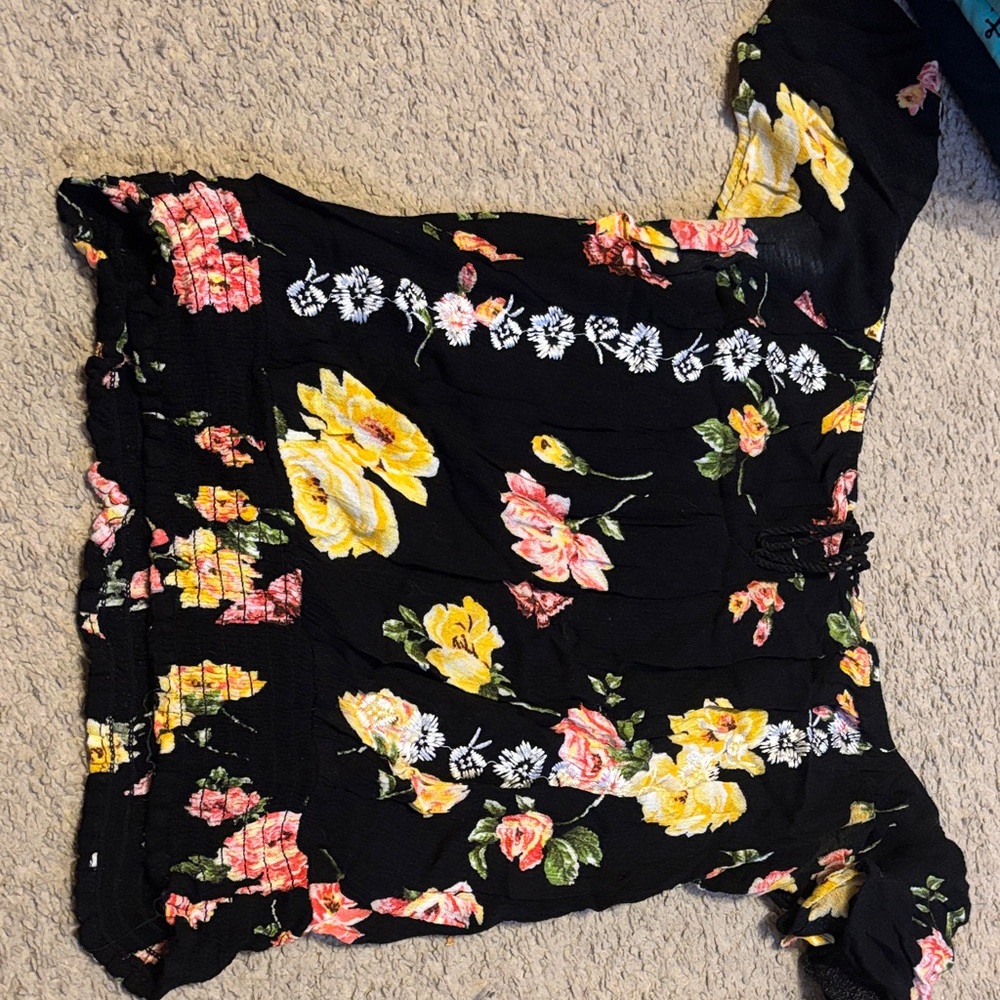 love, Fire Black Floral Blouse